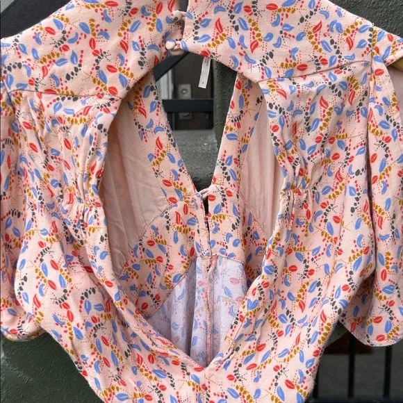 Free People Meet Virginia Floral Romper Size 4 Vacation Spring Resort Boho - Picture 5 of 5